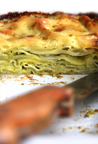 Kohlrabi-Brokkoli-Lasagne mit Gorgonzola